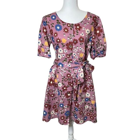 ModCloth x Princess Highway A-Line Button Front Linen Dress - Picture 1 of 6